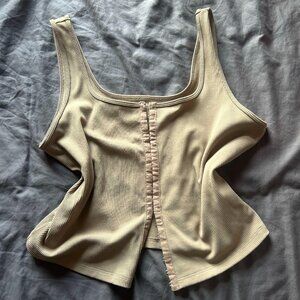 Abercrombie & Fitch Tan Corset Style Adjustable Tank Top